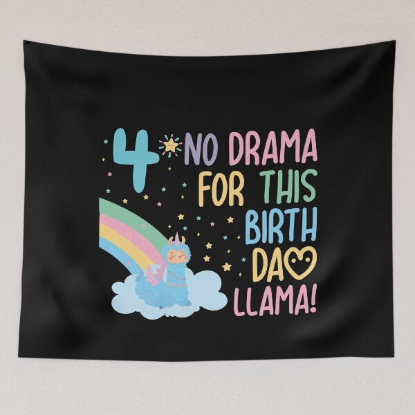 Item preview, Kids 4 Year Old 4th Llama Birthday Party No Drama Birthday Llama designed and sold by TheMattDesigns.