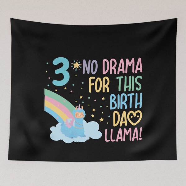 Item preview, Kids 3 Year Old 3th Llama Birthday Party No Drama Birthday Llama designed and sold by TheMattDesigns.