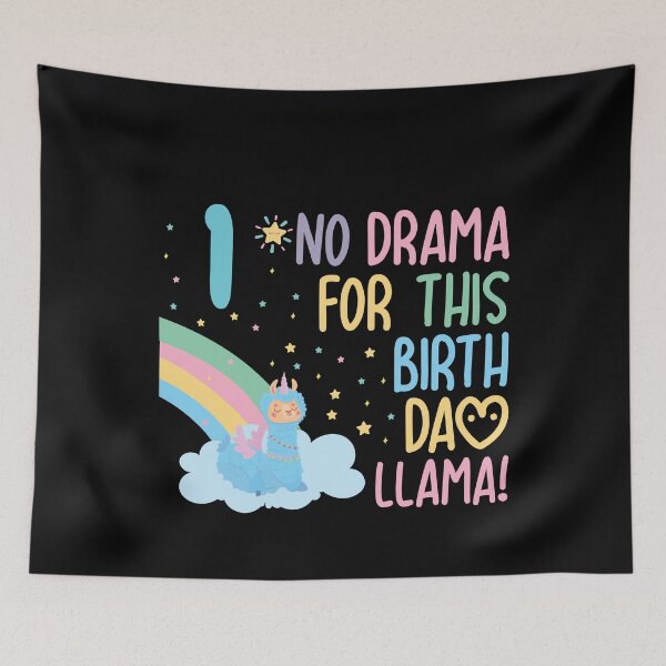 Item preview, Kids 1 Year Old 1th Llama Birthday Party No Drama Birthday Llama designed and sold by TheMattDesigns.