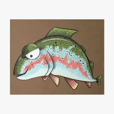 Trout Cartoon Fish  Art Board Print for Sale by Tai Chan