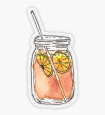 Mason Jar Summer Sun Ice Tea in Watercolor Transparent Sticker