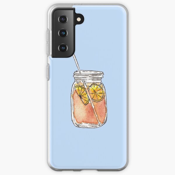 Mason Jar Summer Sun Ice Tea in Watercolor Samsung Galaxy Soft Case