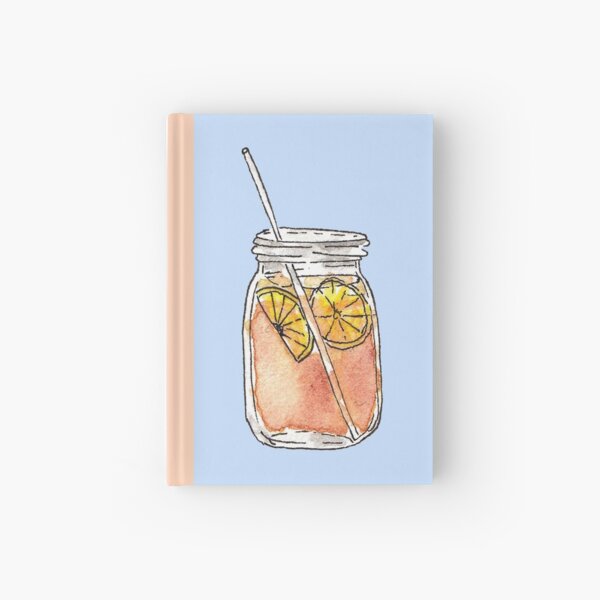 Mason Jar Summer Sun Ice Tea in Watercolor Hardcover Journal