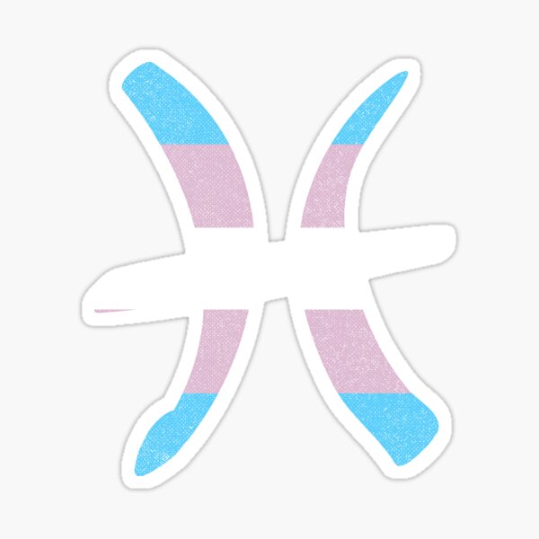 Transgender Pride Flag Pisces Zodiac Sign Sticker For Sale By Valador