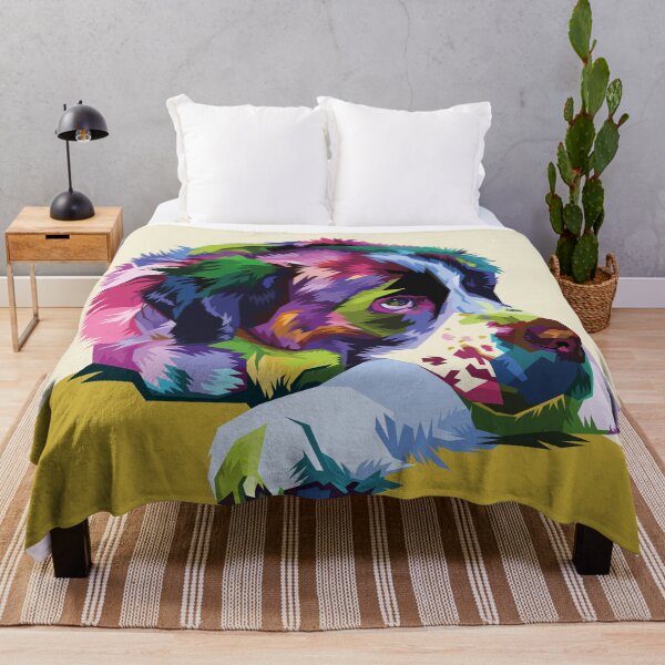 Item preview, Colorful Saint Bernard Dog on Geometric Pop Art Style designed and sold by faudeltn.