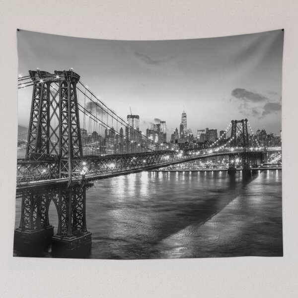 Item preview, Brooklyn Bridge, New York, Black and White designed and sold by Magic Love Art Print.
