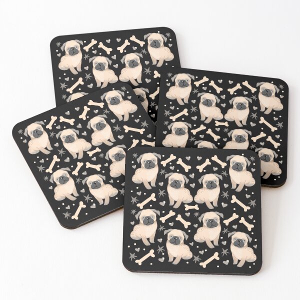 Item preview, NEW Pug dog pattern with bones designed and sold by jazzydevil.