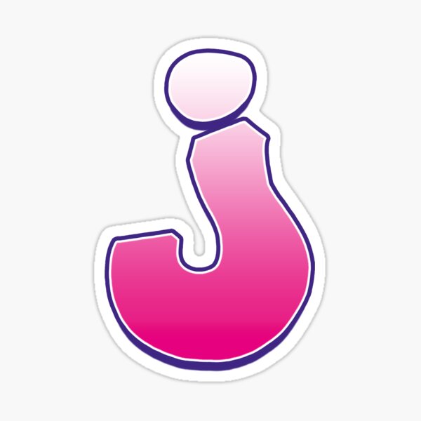 Letter J Pink Sticker
