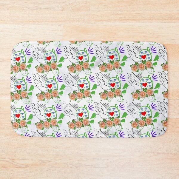 Item preview,  Paisley flat vines with roses with white marble background designed and sold by HappinessWorld.