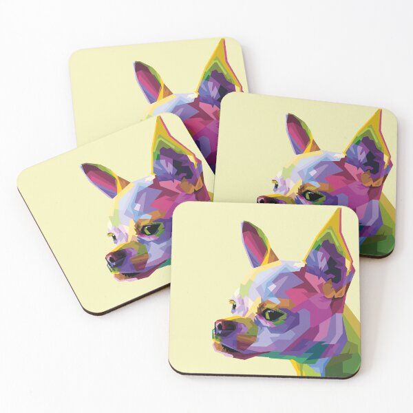Item preview, Colorful Chihuahua Head Dog on Geometric Pop Art Style designed and sold by faudeltn.