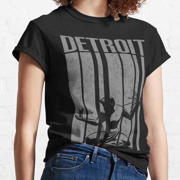 Detroit Tigers Women's Gray Shiny Logo T-Shirt Tee