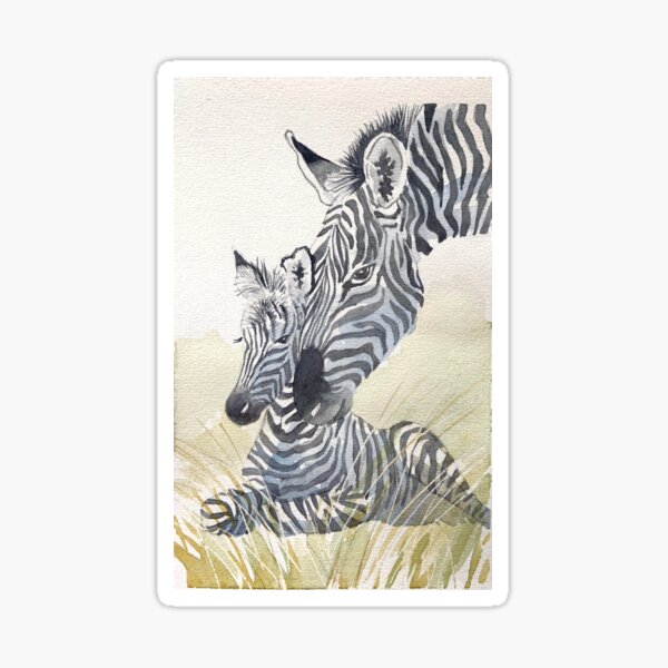 Zebra Mom and Baby Sticker