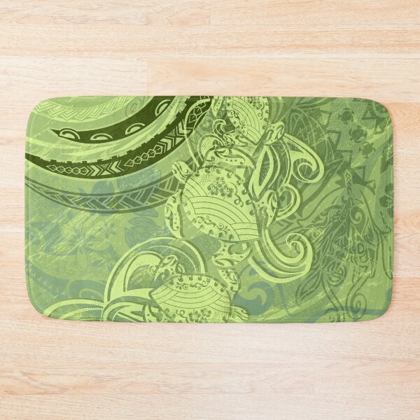 Item preview, Polynesian Green Tribal Turtles designed and sold by sunnthreads.