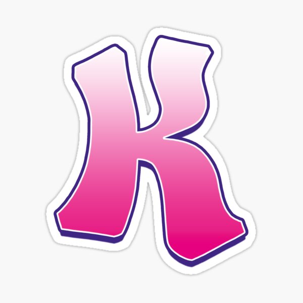 Letter K Pink Sticker
