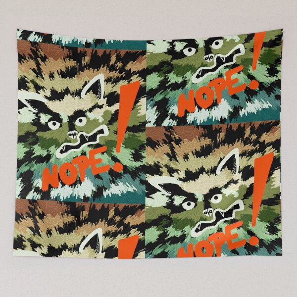 Item preview, NOPE! - Trash Panda - angry racoon (green version) designed and sold by zazuzanta.