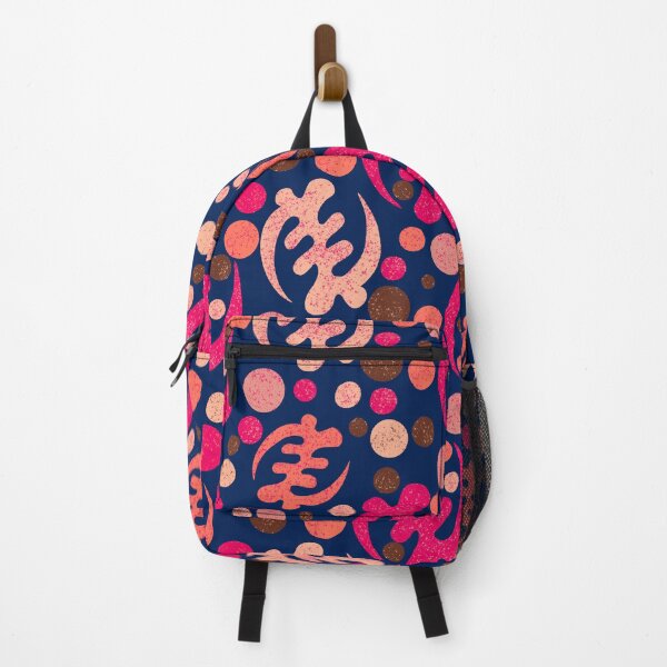 Item preview, Gye Nyame- pink on navy background designed and sold by Ellesinspired.