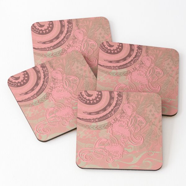 Item preview, Polynesian Corel Tribal Turtles  designed and sold by sunnthreads.