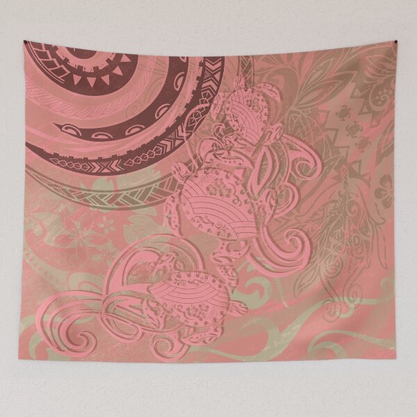 Item preview, Polynesian Corel Tribal Turtles  designed and sold by sunnthreads.