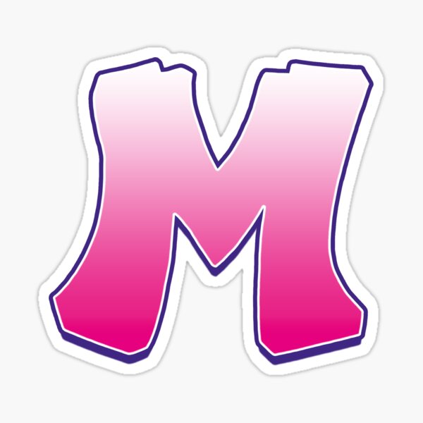 Letter M Pink Sticker