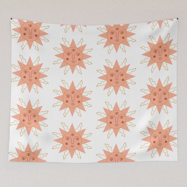 Item preview, Boho Aesthetic Sun Face Light Sedona White Background designed and sold by DesignLabMedia.