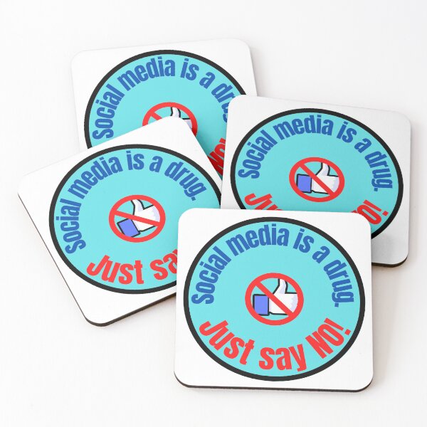 Item preview, Las redes sociales son una droga ¡Solo di no! Insignia azul designed and sold by WhimsicaliTee.