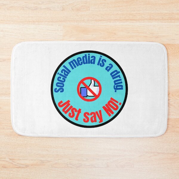 Item preview, Social Media Is A Drug Just Say No! Blue Badge designed and sold by WhimsicaliTee.
