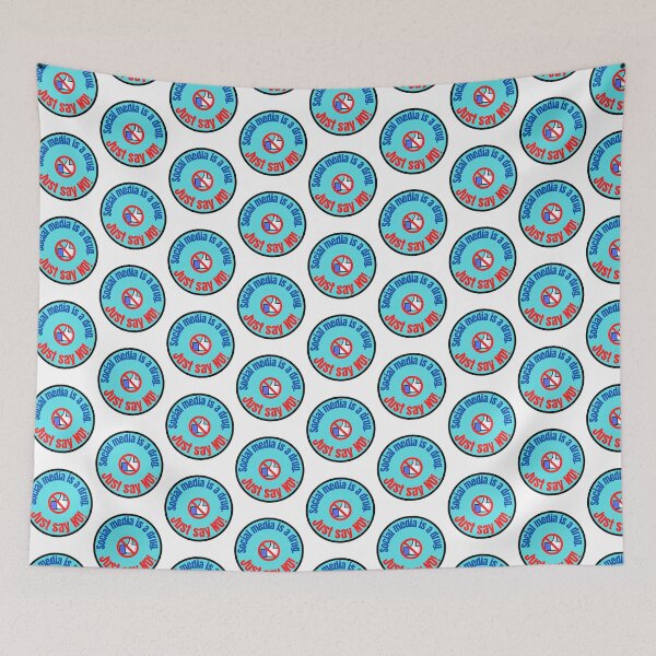 Item preview, Social Media Is A Drug Just Say No! Blue Badge designed and sold by WhimsicaliTee.