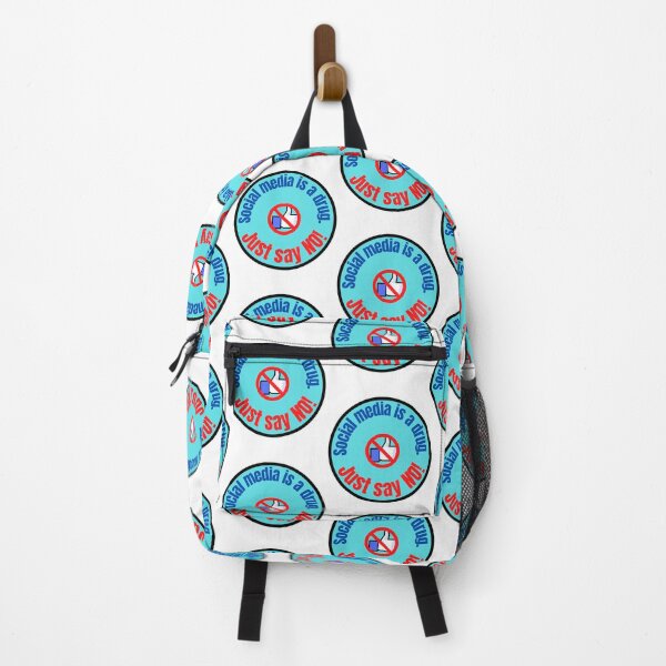 Item preview, Social Media Is A Drug Just Say No! Blue Badge designed and sold by WhimsicaliTee.