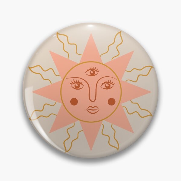 Item preview, Boho Aesthetic Sun Face Light Sedona Beige Background designed and sold by DesignLabMedia.