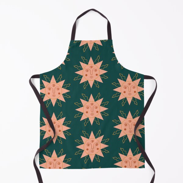 Item preview, Boho Aesthetic Sun Face Light Sedona Forest Green Background designed and sold by DesignLabMedia.