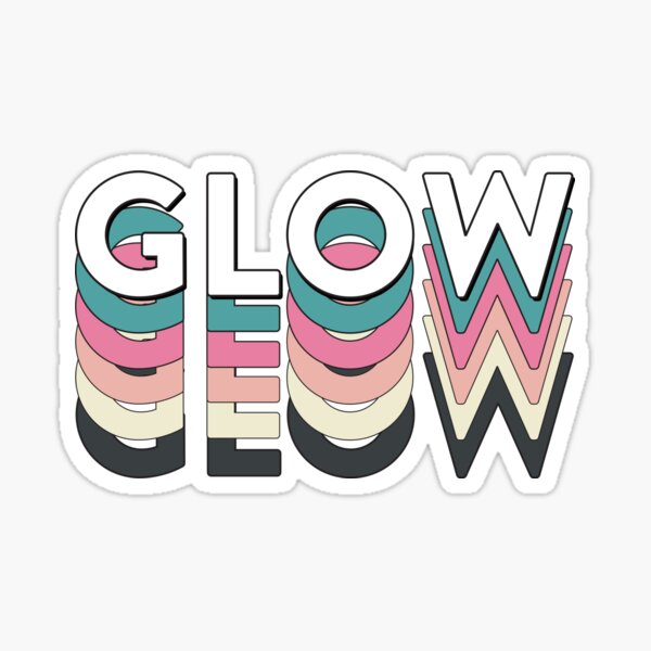 glow-yo lettering Sticker