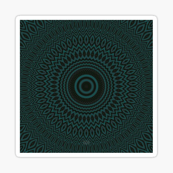 Mandala Fractal in Teal Study 04 Sticker