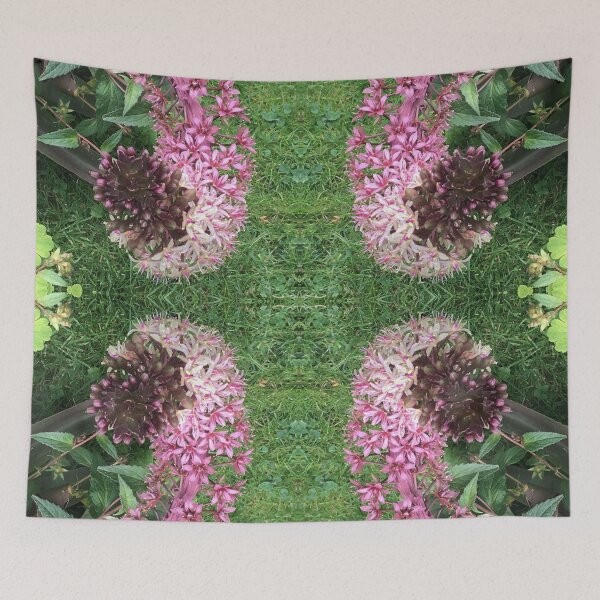 Item preview, Divine Botanical: Pink and Magenta Star Flowers curl across the Emerald Grass designed and sold by RoseAromas.