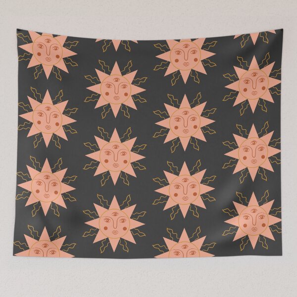 Item preview, Boho Aesthetic Sun Face Light Sedona Charcoal Background designed and sold by DesignLabMedia.
