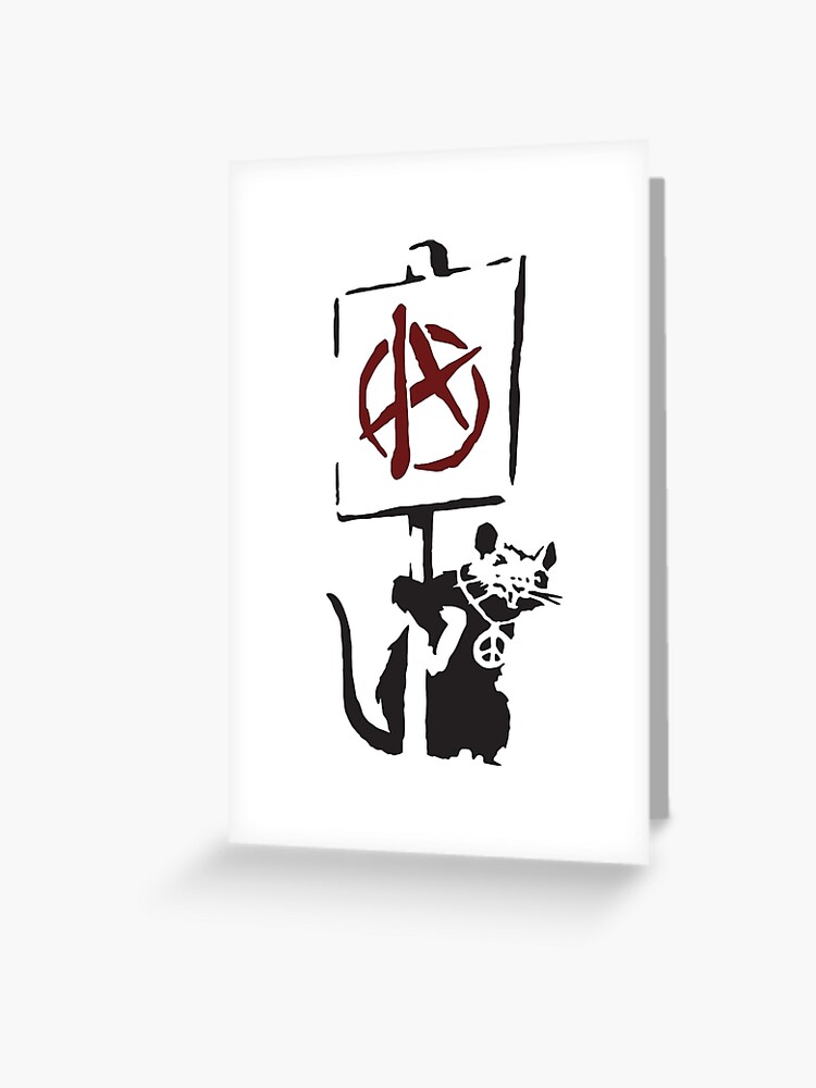 Banksy Anarchy Rat | Greeting Card