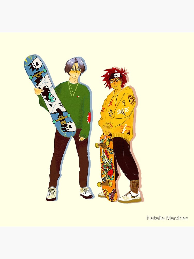 Reki and Langa at the Skate Park | Art Board Print