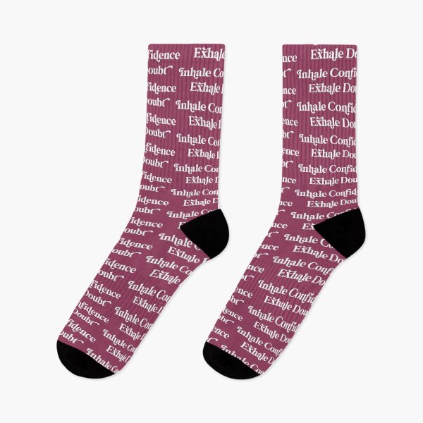 Item preview, Inhale Confidence Exhale Doubt Design in with Plum Background designed and sold by cutetype.