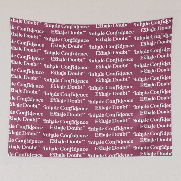 Item preview, Inhale Confidence Exhale Doubt Design in with Plum Background designed and sold by cutetype.