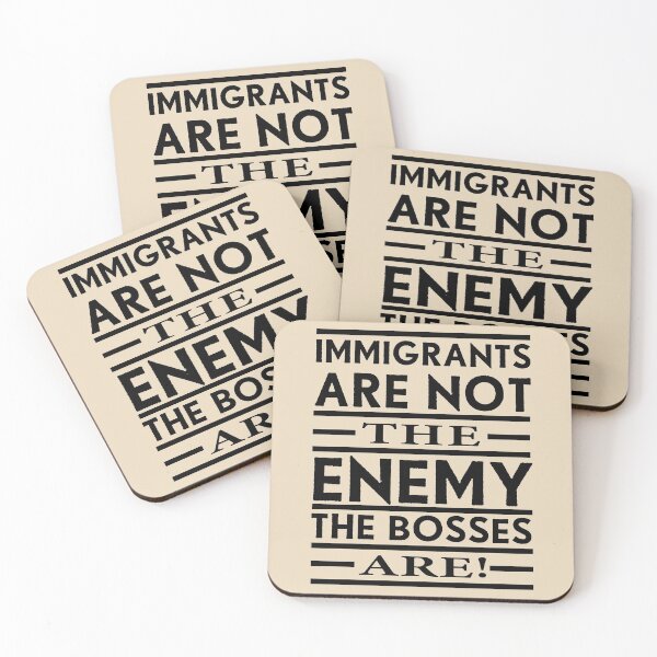 Item preview, Immigrants Are Not The Enemy, The Bosses Are! (Black) designed and sold by Graograman.