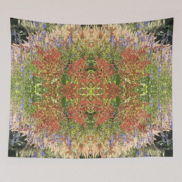 Item preview, Divine Botanicals: Autumn Beauty - Copper, Gold and Sapphire Blue - beside the Waterlily Lake designed and sold by RoseAromas.