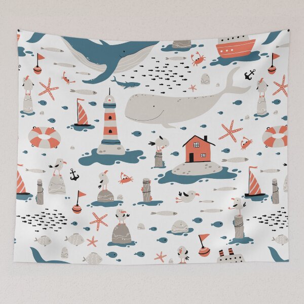 Item preview, Hand Drawn Marine pattern designed and sold by della95.
