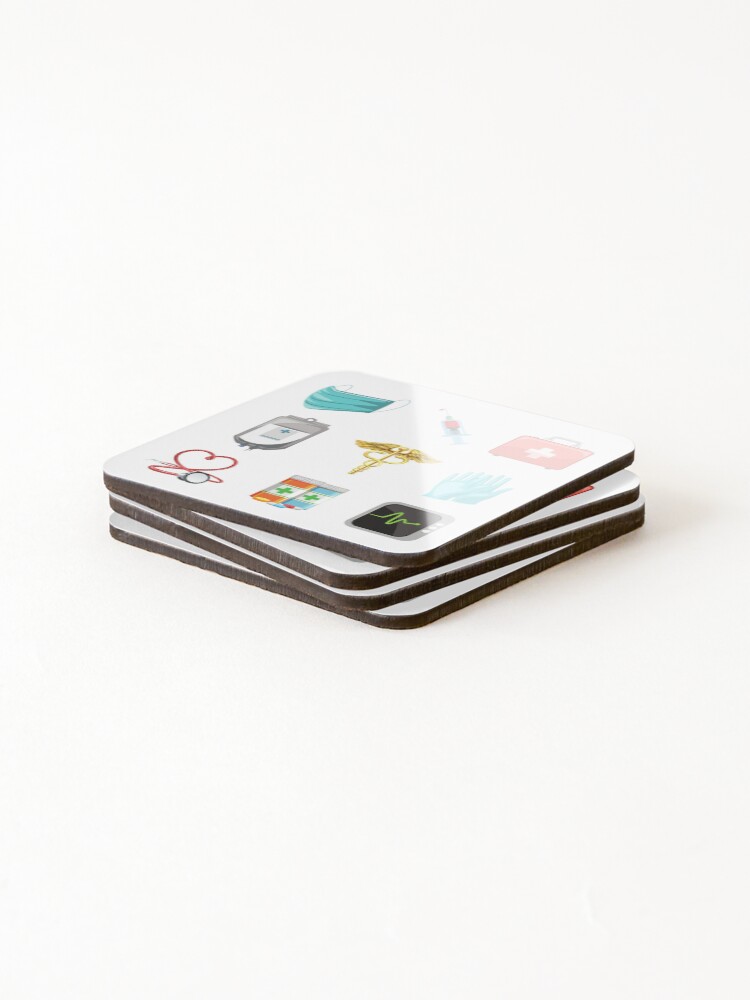 Thumbnail 4 of 5, Coasters (Set of 4), Medical Pattern Design designed and sold by DocTeen.