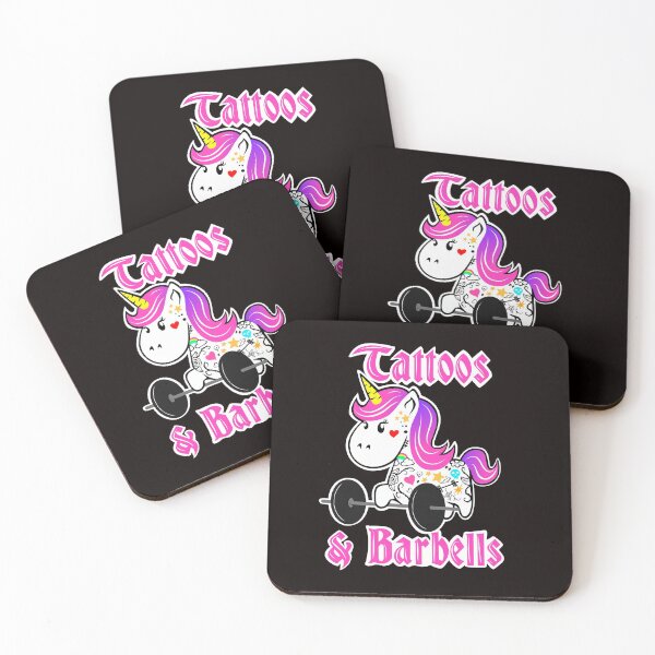Item preview, Fitness girl, barbell unicorn, tattoos and barbells designed and sold by Tim Addison.