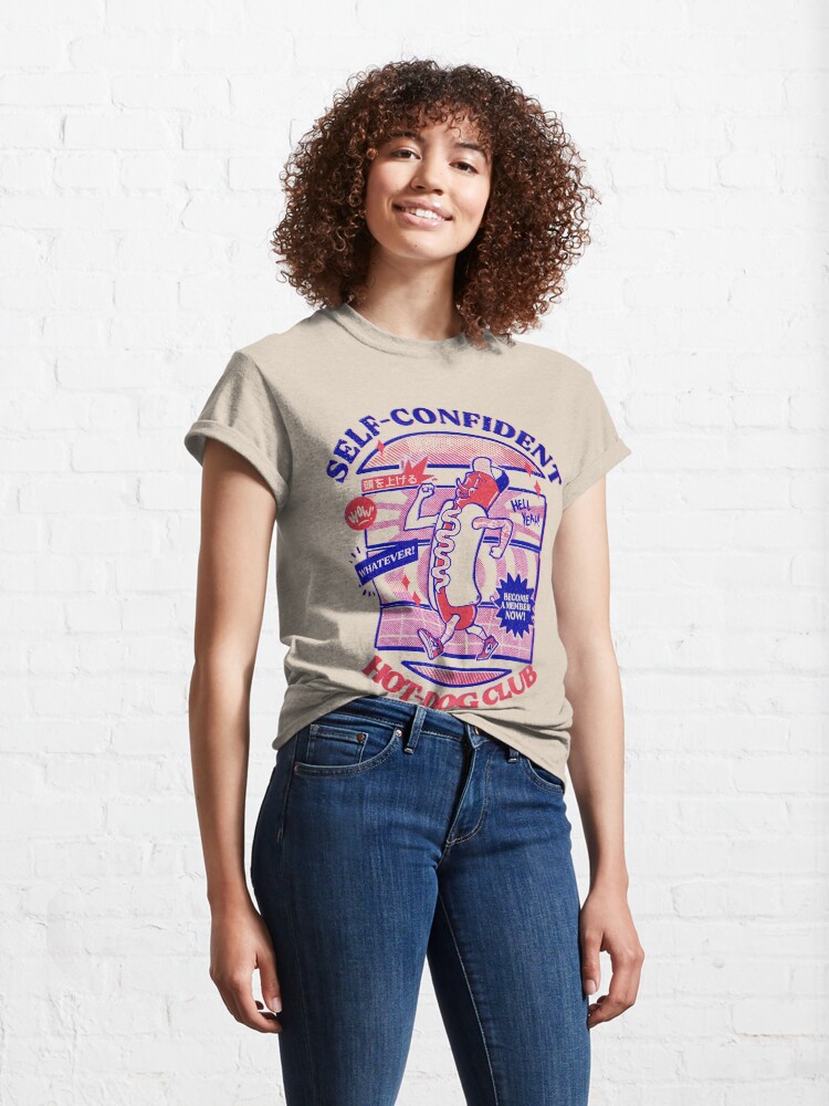 Alternate view of Self-Confident Hot-Dog Club Classic T-Shirt