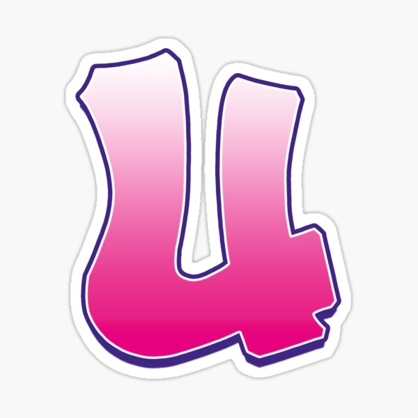 Letter U Pink Sticker