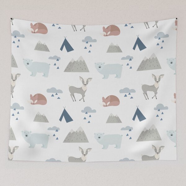 Item preview, Forest animals background with cute deer designed and sold by della95.