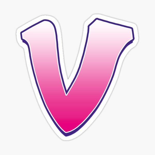 Letter V Pink Sticker