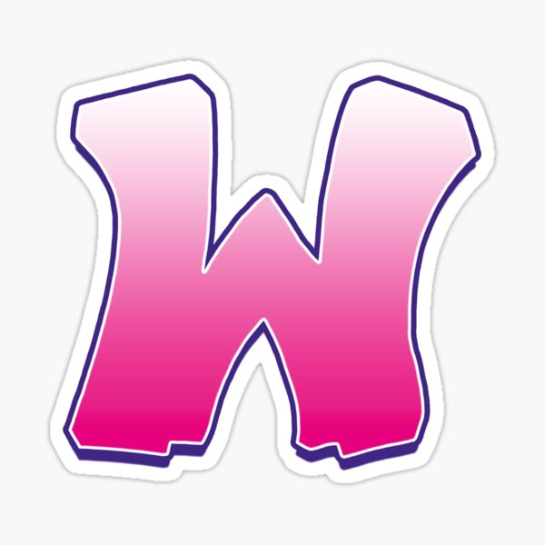 Letter W Pink Sticker