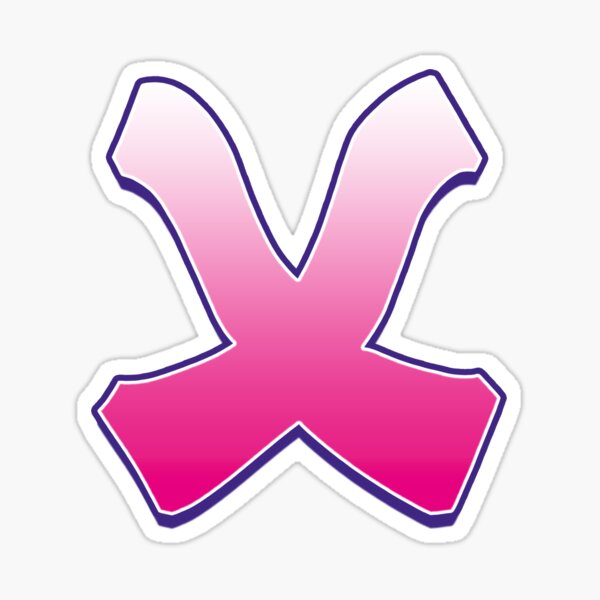 Letter X Pink Sticker