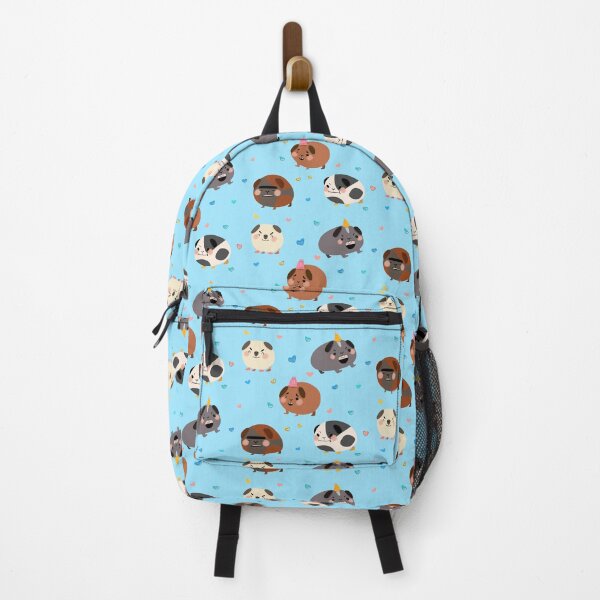 Guinea Pigs - Cute Tan and Blue Cartoon Animal Pattern Backpack